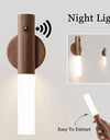 Auto LED USB Magnetic Wood Wireless Night Light Corridors Porch Lights PIR Motion Sensor Wall Light Cabinet Lamp - Alladin Co LTD