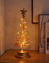 LED Christmas Tree Spiral Light Table Ornament Wrought Iron Xmas Tree Bedroom Desk Lamp Christmas Atmosphere Night Light Decor - Alladin Co LTD