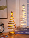 LED Christmas Tree Spiral Light Table Ornament Wrought Iron Xmas Tree Bedroom Desk Lamp Christmas Atmosphere Night Light Decor - Alladin Co LTD