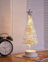 LED Christmas Tree Spiral Light Table Ornament Wrought Iron Xmas Tree Bedroom Desk Lamp Christmas Atmosphere Night Light Decor - Alladin Co LTD