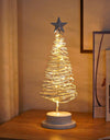 LED Christmas Tree Spiral Light Table Ornament Wrought Iron Xmas Tree Bedroom Desk Lamp Christmas Atmosphere Night Light Decor - Alladin Co LTD