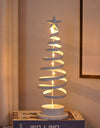 LED Christmas Tree Spiral Light Table Ornament Wrought Iron Xmas Tree Bedroom Desk Lamp Christmas Atmosphere Night Light Decor - Alladin Co LTD