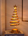 LED Christmas Tree Spiral Light Table Ornament Wrought Iron Xmas Tree Bedroom Desk Lamp Christmas Atmosphere Night Light Decor - Alladin Co LTD