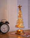 LED Christmas Tree Spiral Light Table Ornament Wrought Iron Xmas Tree Bedroom Desk Lamp Christmas Atmosphere Night Light Decor - Alladin Co LTD